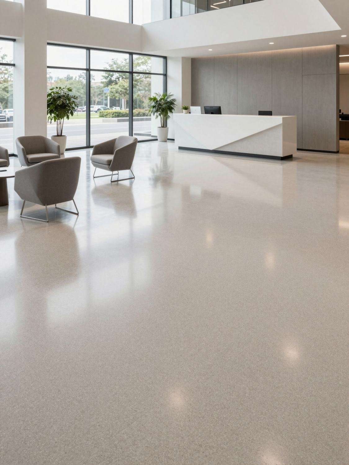 Seamless terrazzo floor