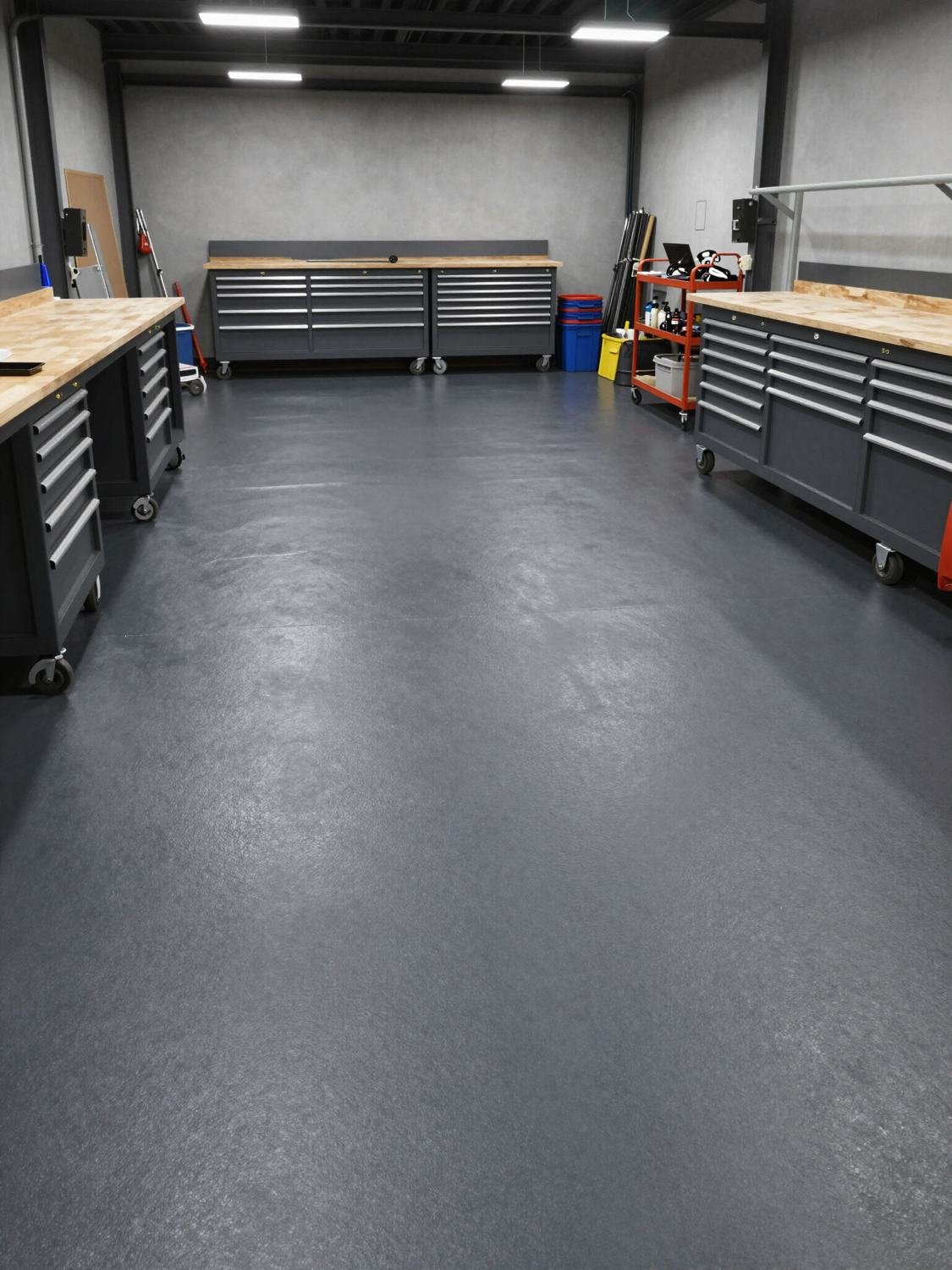 Flake epoxy garage floors